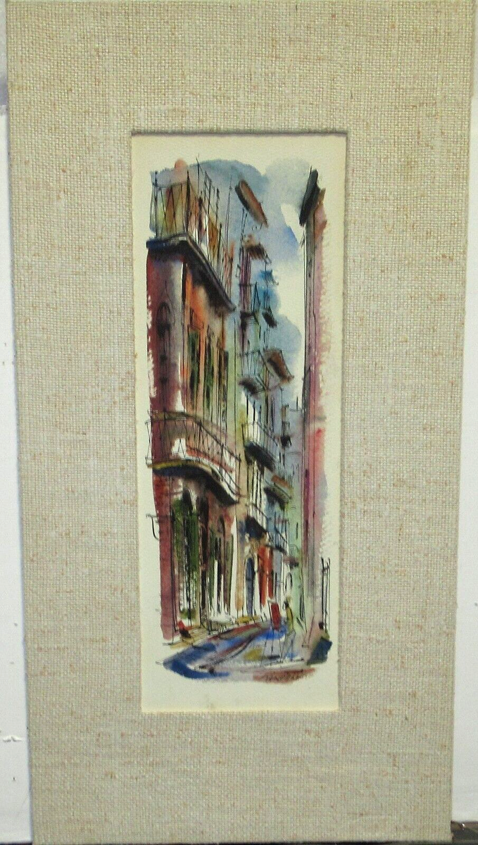 RANDALL NEW ORLEANS BUILDING STREET SCENE ORIGINAL