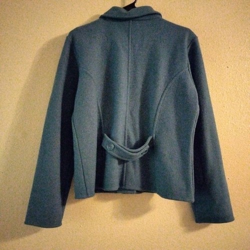 VTG Talbots Wool/Alpaca Blend Jacket Size Medium Blue Collared Button ~Peru - Picture 2 of 7