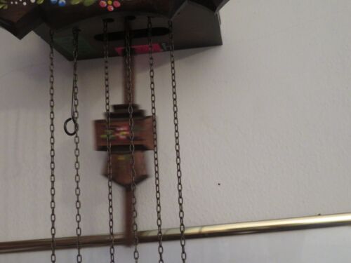 Orologio a cucù vintage 1996 Schneider Tedesco Dipinto Fiori Chime - Foto 10 di 16