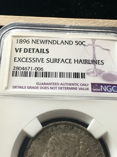 1896 Obv#2 NGC, Newfoundland Fifty Cent, **VF-Details ; Exces Hairlines**#006 - Picture 5 of 8