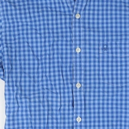 Camisa de hombre United Colors of Benetton azul a cuadros S - Imagen 9 de 12