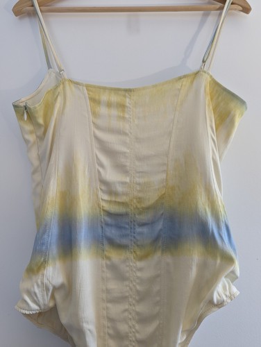 Zare Satin Tie-Dye Bodysuit Yellow Blue SIZE L BNWT - Bild 7 von 11