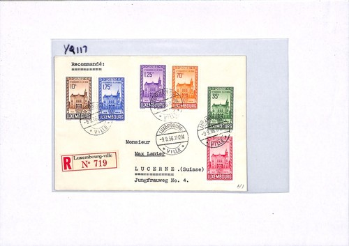 LUXEMBOURG Cover Registered Philatelic Exhibition Switzerland Lucerne 1936 YQ117 - Picture 11 of 14