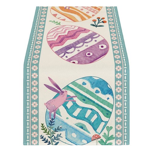 Kitchen Decor Spill-proof Runner Easter Bunny Rabbit Runner for Holiday Decor