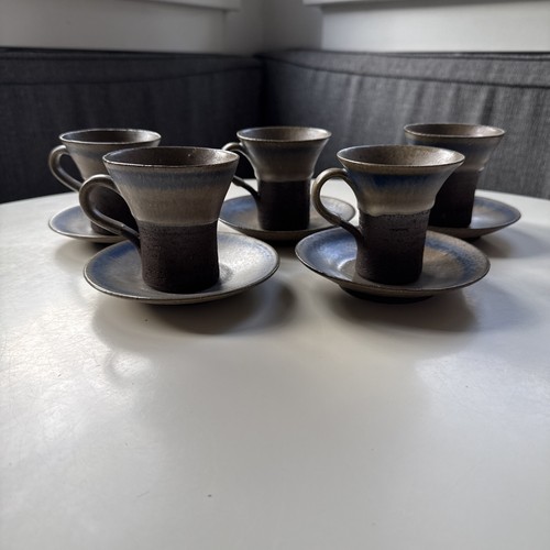 Set 5 tazzine da caffè + piattini Thomas Toft MCM Danimarca ceramica moderna Demitasse - Foto 2 di 24