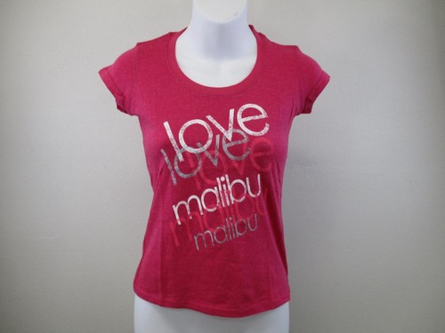 New LOVE MALIBU California CA Youth Size 8 Medium M Pink Shirt - Picture 3 of 5