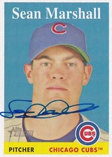 SEAN MARSHALL SIGNED AUTO'D 2007 TOPPS HERITAGE CARD #189 CHICAGO CUBS REDS