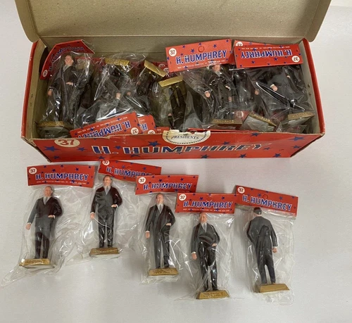 CASE OF 24 Vintage 1968 Marx Presidents Herbert Humphrey Sealed in Package