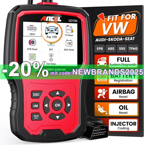 2025Ancel VD700 Pro Profi KFZ Diagnosegerät Auto OBD2 Scanner EPB DPF Für VAG VW