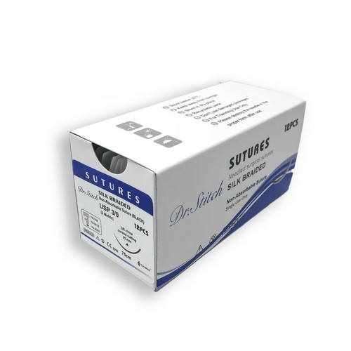 Silk Braided Training Sutures Dental-Vet-Med 12/ Pack, Sterile Black Thread - Picture 3 of 14