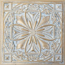 Faux tin vintage Ceiling tiles decor wall panels PL10 Aged white gold 10pcs/lot