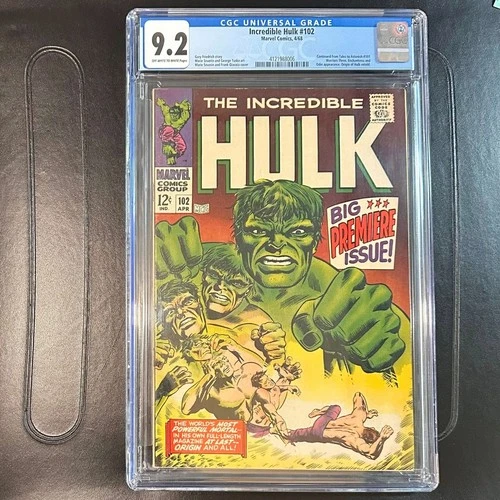 INCREDIBLE HULK #102 CGC 9.2 NM- 1968 1st Issue Origin Retold High Grade Key!