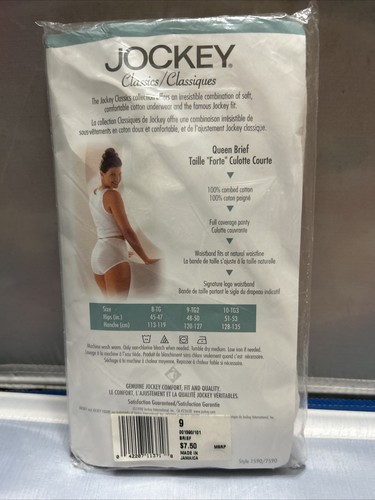 NEW Vintage 1998 Jockey Classics Brief Queen Cotton Briefs Size 9 Off White - Picture 3 of 3