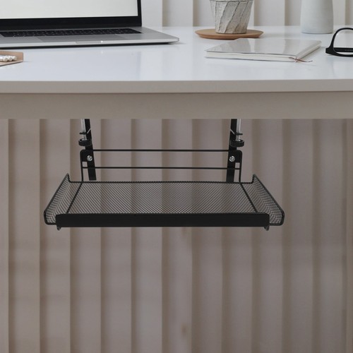 Under Table Storage Hanging Basket Office Metal Desk Container File Organizer
