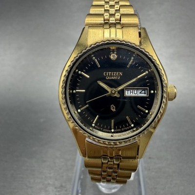 Citizen Watch Women Black Dial Gold Tone New Battery s-l400.jpg main image 3