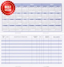 20 Pack Checkbook Register Ledger Book Personal Business Checking Saving US