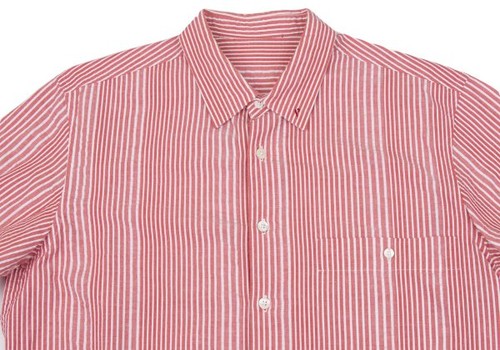 Papas Linen Blend Cotton Seersucker Stripe Short Sleeve Shirt Size 48M(K-163676) - Picture 2 of 12