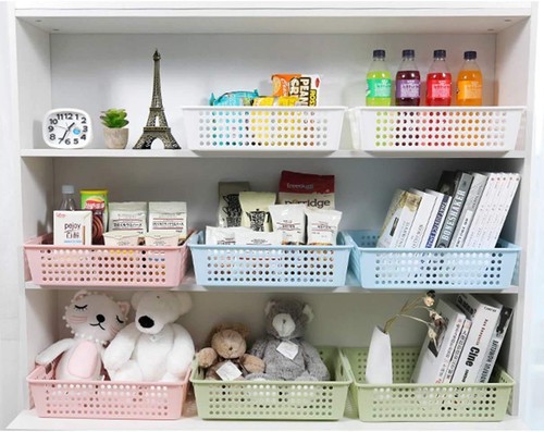 8 Stück Kunststoff Aufbewahrungskörbe - Bunte Papier Organizer Körbe Kunststoff She... - Bild 5 von 7