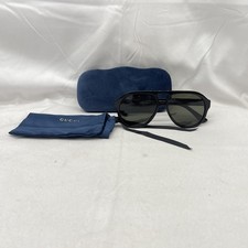 Gucci Mens Thick Double Bridge Aviator Sunglasses GG0159SN Black Pre-Owned