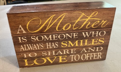 Carson Mother Block Tabletop Sitter Free Standing Sign Mom Gift - Picture 6 of 6