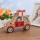 Desktop Decor Perpetual Year Block Calendar Xmas Truck Wood Calendar