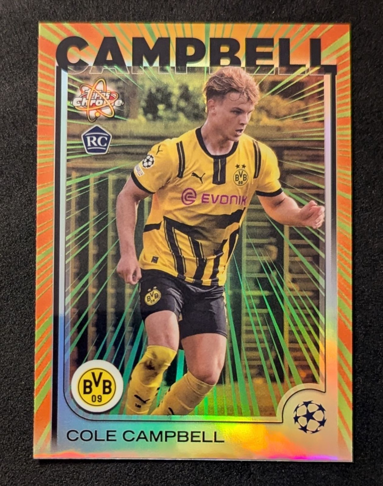 2024-25 Topps Chrome UCC Cole Campbell Radiating Rookies Case Hit SSP