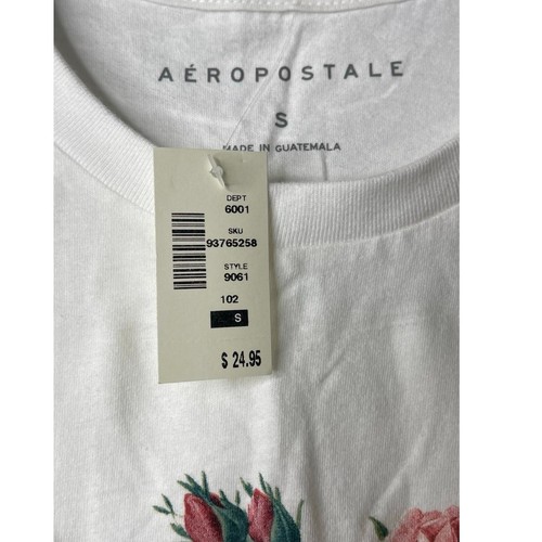 Aeropostale Men's Script Floral Graphic Short Sleeves Tee T Shirt New Size Small - Picture 5 of 6