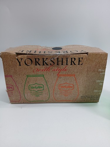 (Lot Of 3) Yorkshire Green Stemless Wine Glasses 20 Oz Embossed - Picture 5 of 8