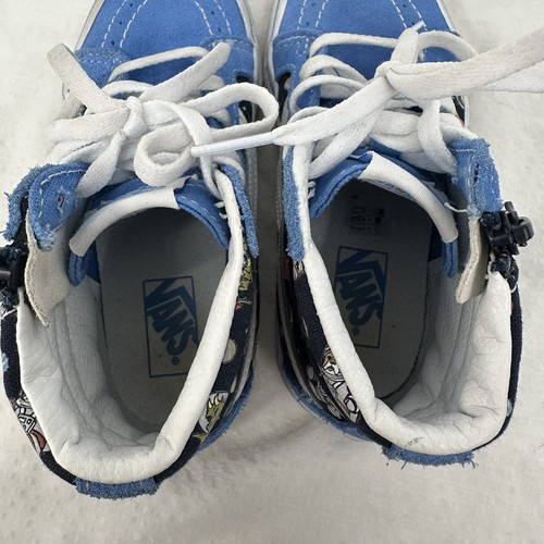 Scarpa bambino Vans Sk8 alta Cosmic Zoo taglia 13 blu zip lacci laterali unisex - Foto 11 di 14