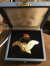 1935 PRE WWII Latvian Distinctive Flying Badge CASED Riga Marked MINTY