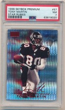 TONY MARTIN 1998 SKYBOX PREMIUM #57 STAR RUBIES FALCONS SP #09/50 PSA 7 NM