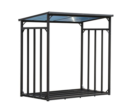 Metall Kaminholzregal Anthrazit XXL 185 x 100 x 185 cm XXXL Garten Kaminholzunte - Bild 8 von 8