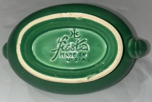 Vintage Fiesta Emerald Green Sauce Boat Gravy 8” - Picture 3 of 3