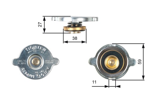 Radiator Cap fits JAGUAR XJS H.E., X27 3.6 5.3 81 to 93 Gates Quality Guaranteed - Picture 2 of 2