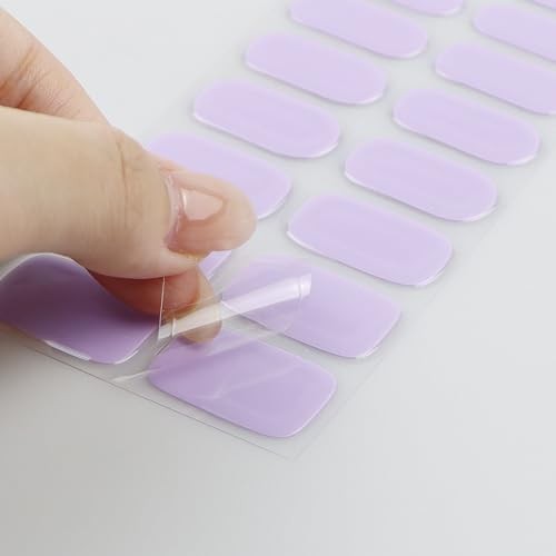 Semi Cured Gel Nail Strips Pale Purple Gel Nail Stickers Nails Art Design - Picture 6 of 7