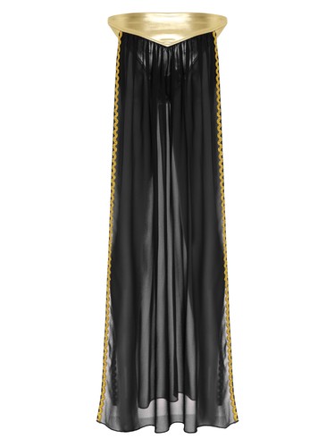 Mujeres Vestido Cubre Disfraces Maxi Falda Baile Lado Dividido Adornos Dorados Brillante - Imagen 35 de 61