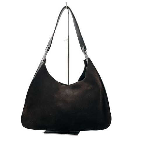 GUCCI 001.3767.002058 Shoulder Bag Suede Leather Dark Brown Vintage From Japan - Picture 2 of 24