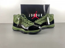 Air Jordan 11 Retro Patent Leather High Basketball Black— Olive Green Minimalis