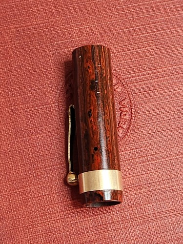 Rare Wood Grain Ebonite The Lakeside Fountain Pen Montgomery Ward 14k Gold NIB - Picture 11 of 15