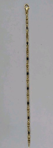 14K Gelbgold und Saphir Gliederarmband 7,75 Zoll - Bild 11 von 14