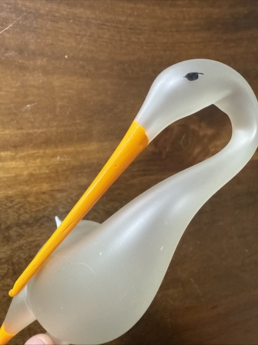 SELTEN VINTAGE DE CARLINI VOGEL STORCH KRANICH ITALIENISCHES MUNDGEBLASENES GLAS ORNAMENT - Bild 11 von 11