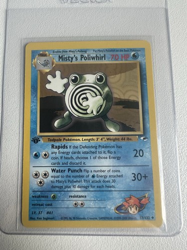 Misty’s Poliwhirl 1. Edition Gym Heroes 53/132 WOTC Vintage Pokemon 