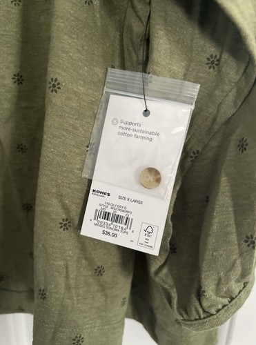 Chemisier tunique femme vert péplum Sonoma taille XL neuf - Photo 4 sur 4