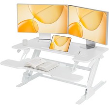 Standing Desk Converter 36 inch, Height Adjustable Sit Stand Up Desk Riser, Q...