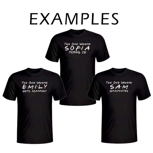 Friends The One Where Custom NAME & TEXT Perfect Gift - PREMIUM BLACK T-SHIRT - Picture 2 of 3
