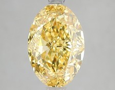 3.03 Ct OVAL Cut IGI CERTIFIED Loose Lab Grown CVD Diamond F.V.Yellow Color VS2