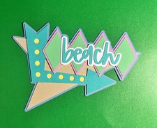 Beach Retro Summer Vacation Title. Paper Piecing For Scrapbooking Multi-layered.