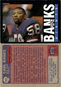 1985 Topps Football Card #111 Carl Banks New York Giants