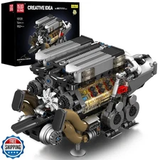 Mould King 10131 W16 Engine Building Blocks Sets, V8 Engine Model