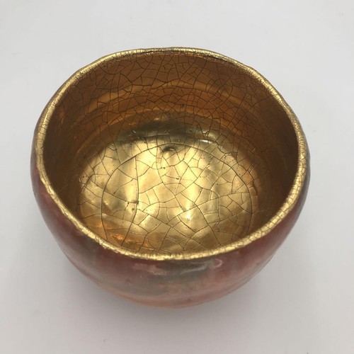 Teezeremonie Geschirr Raku Ware Waraku Shimadai Teeschale Gold Kostenloser Versand FEDEX - Bild 2 von 8